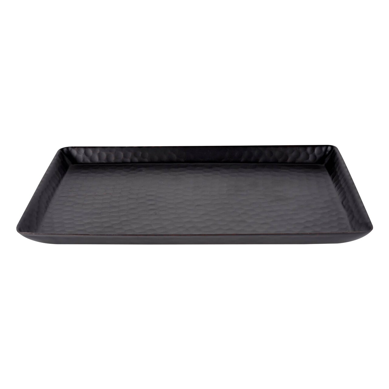 Vanity Tray | Hammered Rectangular Vanity Tray with Padded Bottom | Oil Rubbed Bronze | Stylish & Durable